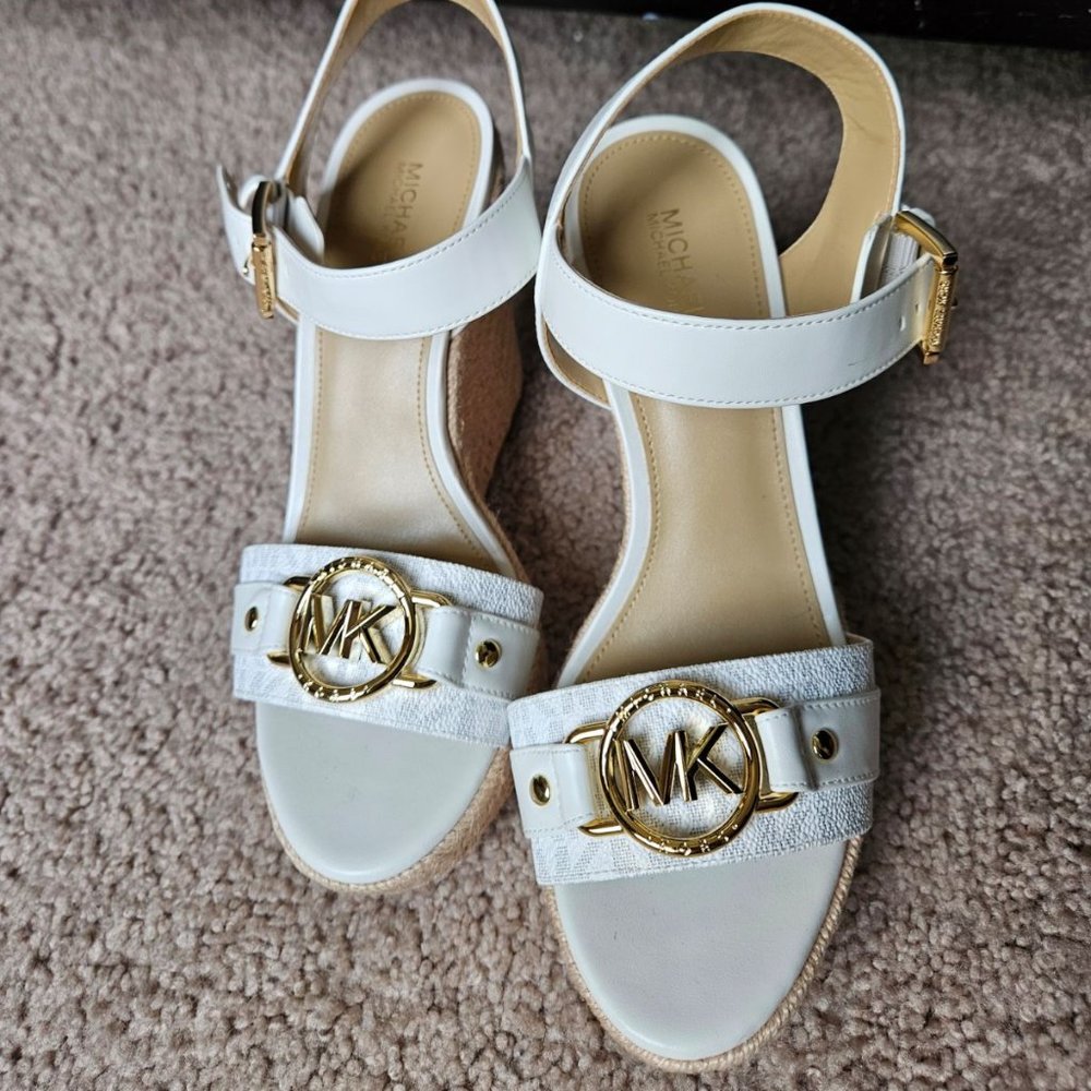 Michael Kors White Platform Wedges size 7.5
